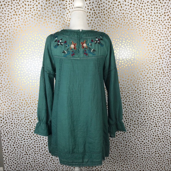 Umgee Forest Boho Floral Embroidered Flared Dress - Picture 3 of 6